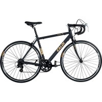 Bicicleta Caloi 10 - A14 Aro700, Câmbio Shimano Torney, Quadro Alumínio 6061, Pedivela Shimano Torney - Preto e Dourada